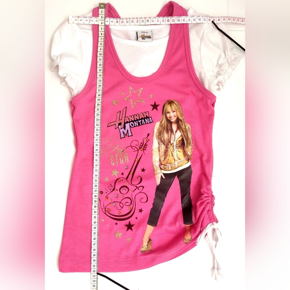 Disney Hannah Montana Girls Two Pieces Tank with built-in White Tee-Short Sleeve - Picture 8 of 9